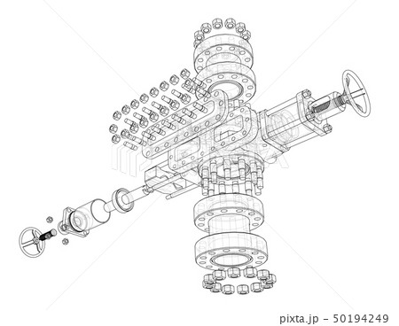 Blowout preventer. Vector rendering of 3d 50194249