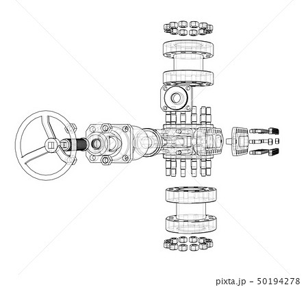 Blowout preventer. Vector rendering of 3d 50194278
