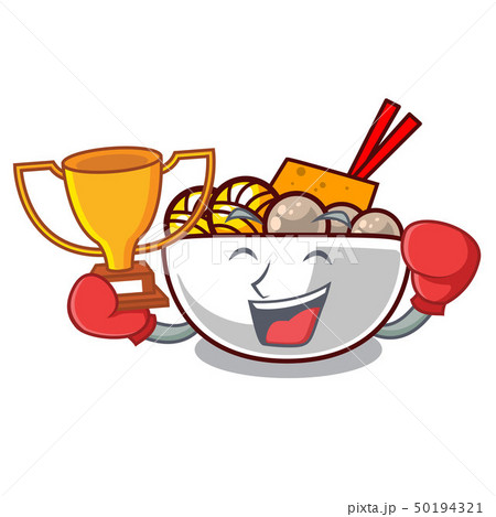 Boxing winner meatballs are served in cartoon bowl 50194321