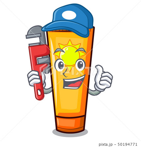 Plumber sun cream on a cartoon table 50194771