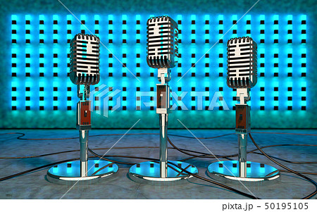 Microphone and stage lights.Concert and music Microphone and stage lights.Concert and music 50195105