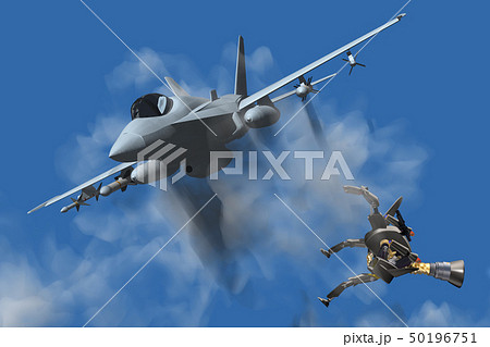 F/A-18戦闘機と自律型無人戦闘兵器(ドローン、ドローンハンター) 50196751