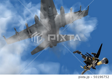 F/A-18戦闘機と自律型無人戦闘兵器(ドローン、ドローンハンター) 50196752