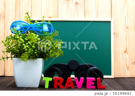 TRAVEL letters text and notebook paper, alarm 50199692