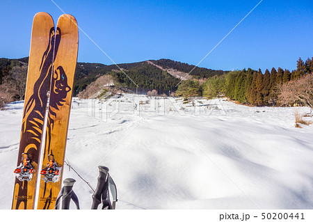 厳冬期、岡山県最古の大ヶ山スキー場風景（岡山県津山市阿波西谷）※作品コメント欄に撮影位置 50200441