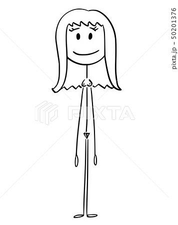 Cartoon of Front of Naked or Nude Stick Figure - Stock Illustration  [50201398] - PIXTA