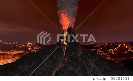 火山のイラスト素材
