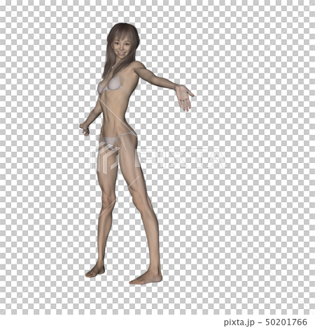 Young women in white bikini perming3DCG illustrations material Young women in white bikini perming3DCG illustrations material 50201766