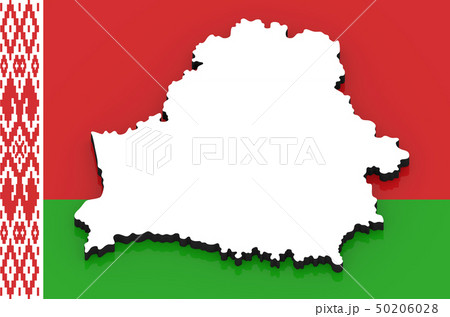 3D map of Belarus on the national flag 50206028