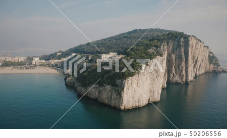 Aerial shot of the Montagna Spaccata or Broken Mountain in Gaeta, Italy 50206556