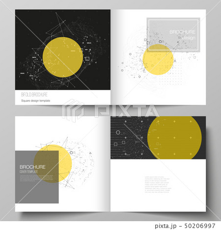 Vector layout of two covers templates for square design bifold brochure, magazine, flyer, booklet 50206997