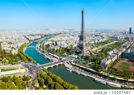 Eiffel Tower aerial view, Paris 50207487