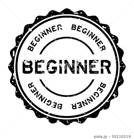 Grunge black beginner word round rubber seal stamp 50210319