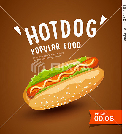 Vector Hot dog promotion poster design Vector Hot dog promotion poster design 50211481