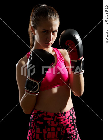 Young teenager girl the kickboxer 50213915