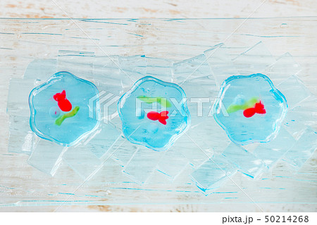 冷たいゼリー Japanese jelly sweets 冷たいゼリー Japanese jelly sweets 50214268