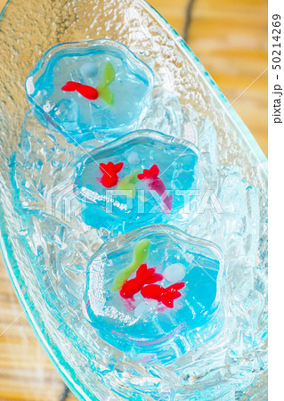冷たいゼリー Japanese jelly sweets 冷たいゼリー Japanese jelly sweets 50214269