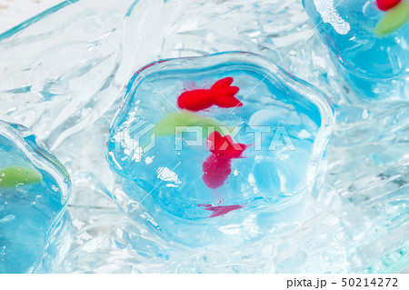 冷たいゼリー　Japanese jelly sweets 50214272