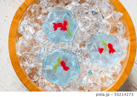 冷たいゼリー　Japanese jelly sweets 50214273