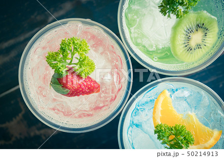 Red Green Blue Italian Soda Beverage Strawberry 50214913