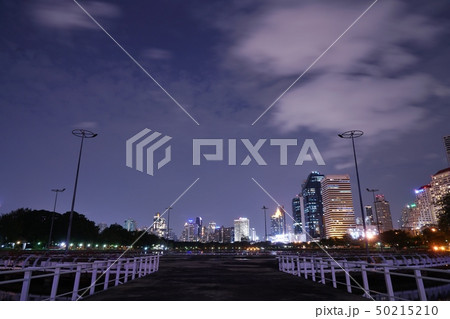 Night View of Benjakiti Park in Bangkok, Thailand 50215210