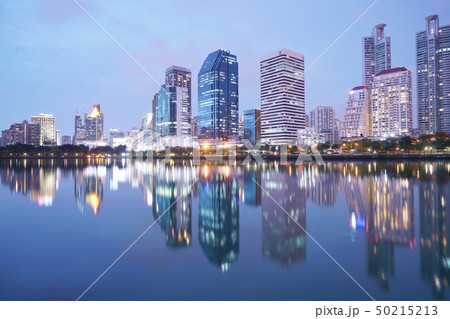 Night View of  Benjakiti Park in Bangkok, Thailand 50215213