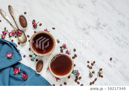 Coffee, chocolate and blue napkin 50217340