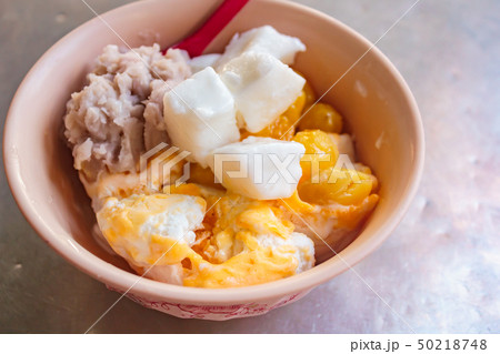 Frozen eggs coconut milk ice cream. Frozen eggs coconut milk ice cream. 50218748