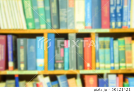 blurry library bookshelves background. in school 50221421