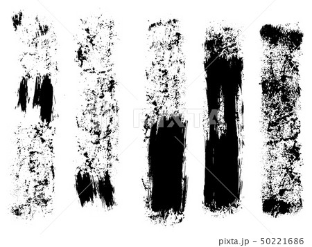 Painted grunge stripes set. Black labels, background, paint texture. Brush strokes vector. Handmade 50221686