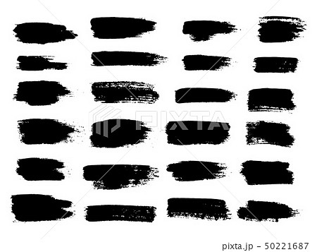 Painted grunge stripes set. Black labels, background, paint texture. Brush strokes vector. Handmade 50221687
