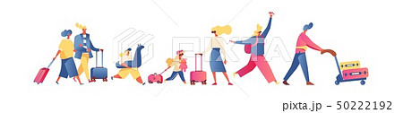 Flat people going on vacation, isolated on white. Flat people going on vacation, isolated on white. 50222192