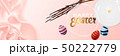 Happy Easter realistic horizontal banner flat lay 50222779