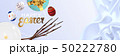 Happy Easter realistic horizontal banner flat lay 50222780