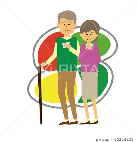 高齢者マークと老夫婦　全身 50223829