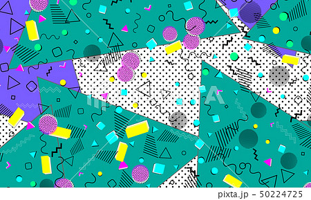 Pop art color background. Memphis pattern Pop art color background. Memphis pattern 50224725