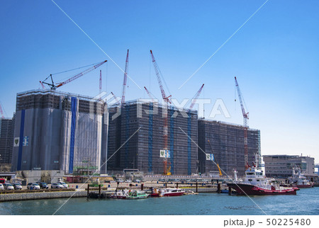 【晴海　選手村と桜　工事】 50225480
