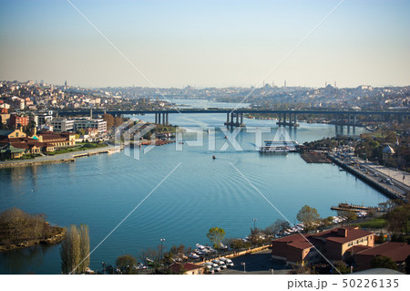 Eyup bridge in Golden horn on display, Istanbul, 50226135