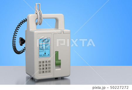 Infusion pump on the desk, 3D rendering 50227272