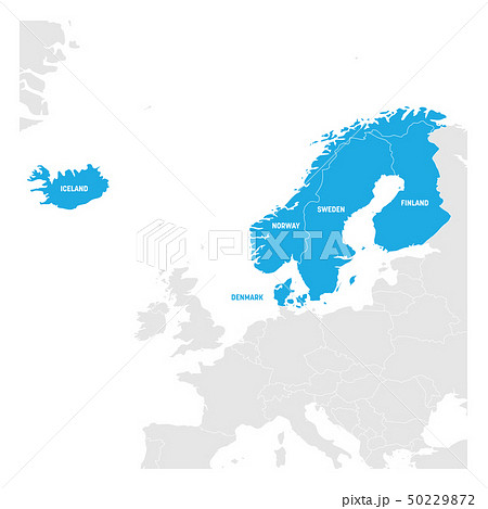 North Europe Region Map Of Countries Of Stock Illustration