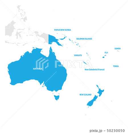 Australia and Oceania Region. Map of countries in South Pacific Ocean. Vector illustration Australia and Oceania Region. Map of countries in South Pacific Ocean. Vector illustration 50230050