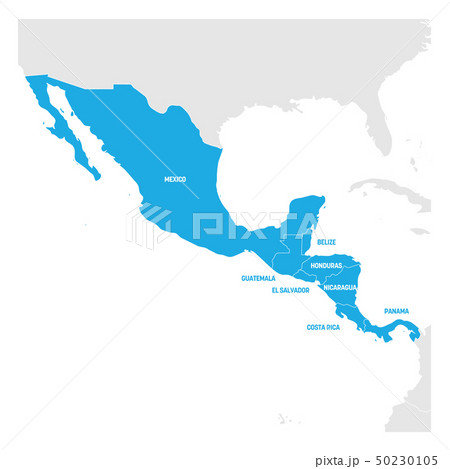 Central America Region. Map of countries in central part of America. Vector illustration 50230105