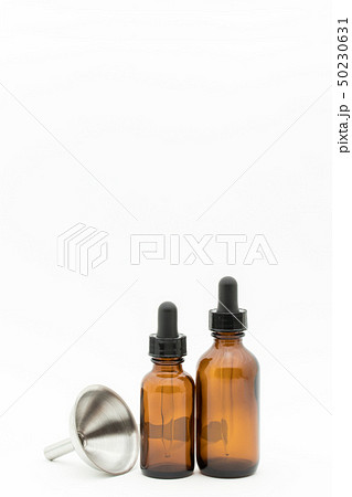 スポイト付き茶瓶とハンドル付きじょうご　遮光瓶　茶瓶　漏斗　上戸　ジョウゴ　ロウト　チンキ 50230631