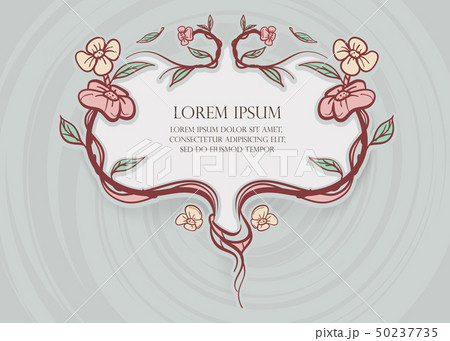 flower frame vintage style,doodle style,text BG flower frame vintage style,doodle style,text BG 50237735