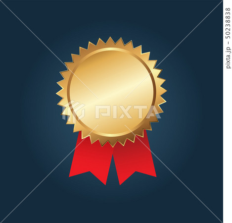 a Gold medal with red ribbon. isolated vector 50238838