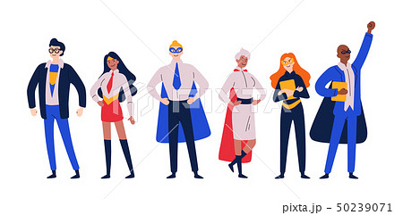 Businessmen superheroes. Entrepreneur, manager in a hero costume. 50239071