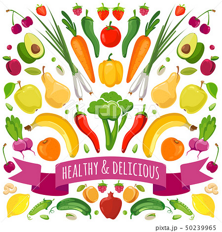Vector illustration of fruits and vegetables 50239965