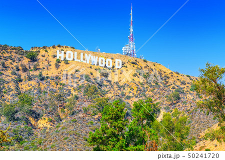 Inscription Hollywood on the Hollywood Hills in 50241720