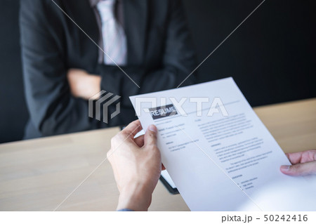 Employer arriving for a job interview, businessman Employer arriving for a job interview, businessman 50242416