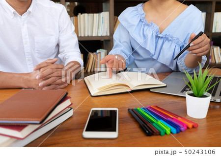 Group of young people learning studying lesson in Group of young people learning studying lesson in 50243106